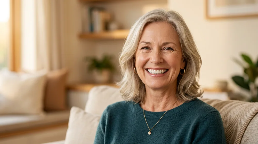 Mulher madura sorrindo — Limpeza e Prevenção Art Dental Belém