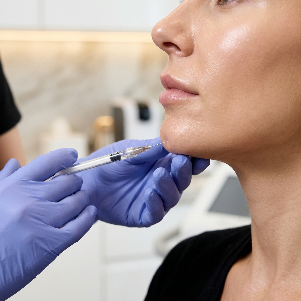 Aplicação delicada e clínica de bioestimuladores no contorno facial