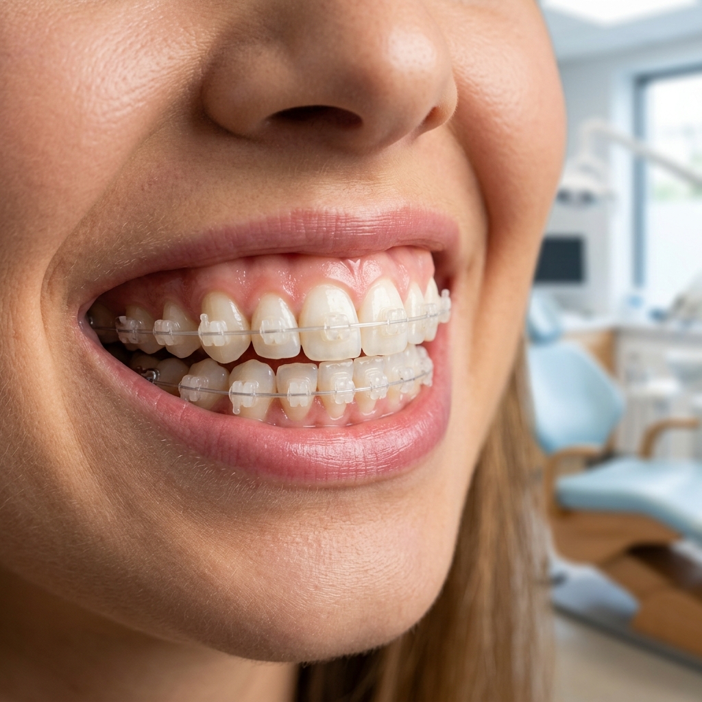 Exemplo de aparelho ortodôntico estético