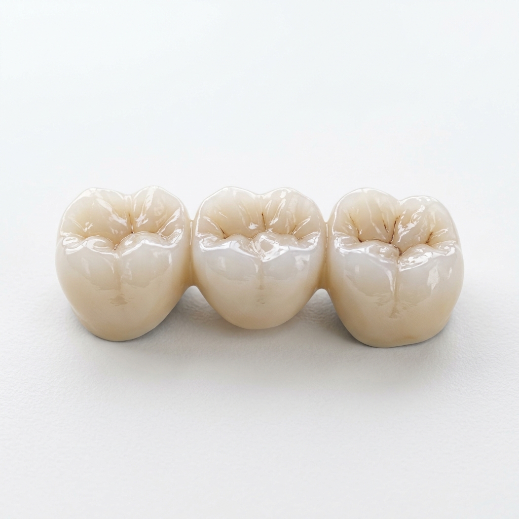 Ponte e coroa fixa em porcelana pura ultrarrealista