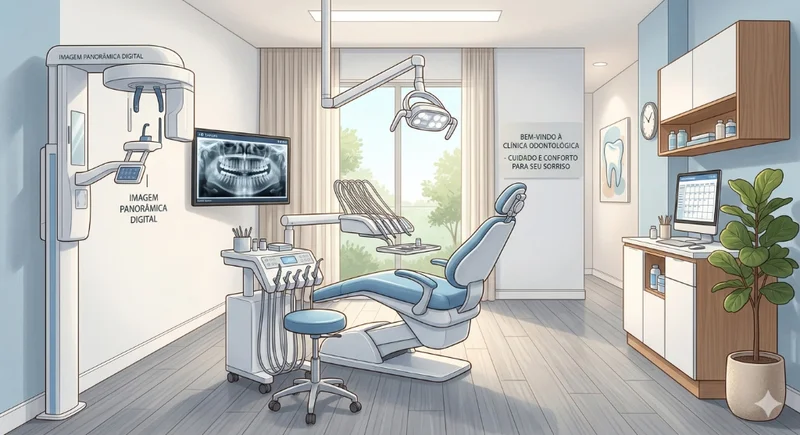 Sala de atendimento moderno da ART DENTAL no Mirai Office